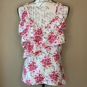 FREE with purchase! Love on a Hanger floral ruffle tank top S